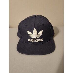 Adidas Youth Snapback Hat Blue OSFY Adjustable Embroidered Trefoil 6 Panel